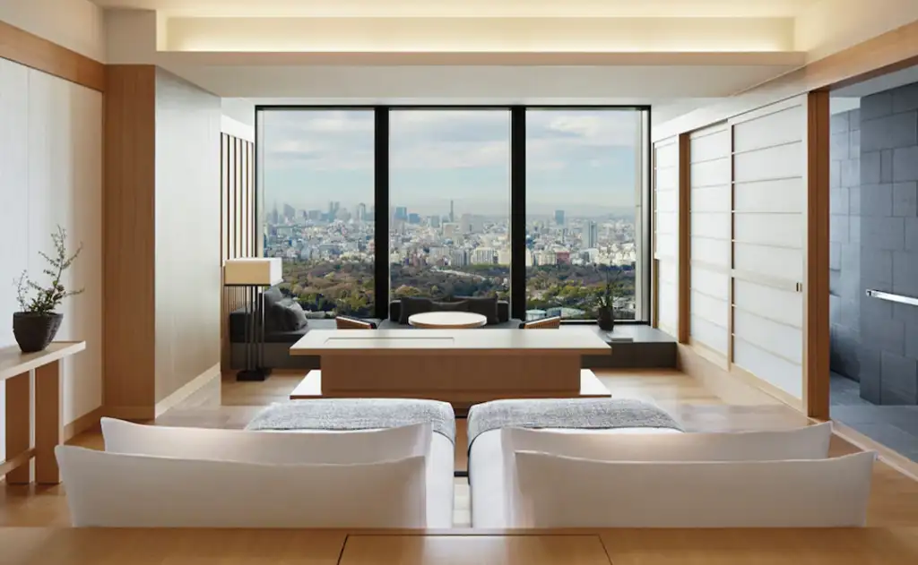 The view from one of the rooms at the Aman Tokyo