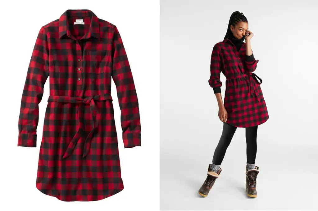 The best fall flannel dress for travel, the L.L. Bean Flannel Tunic Dress