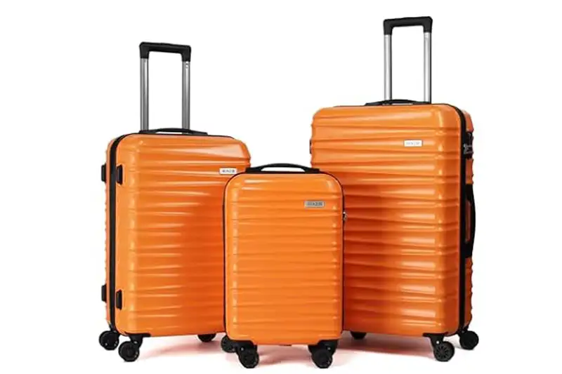 Luggage set of Coolife Luggage Expandable Suitcase  in bright orange