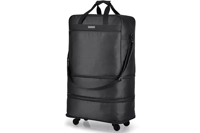 Hanke Expandable Foldable Suitcase in black