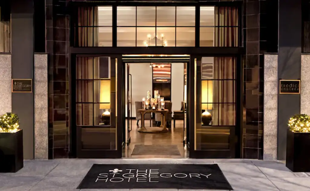 Front entrance of The St. Gregory Hotel in Washington D.C.