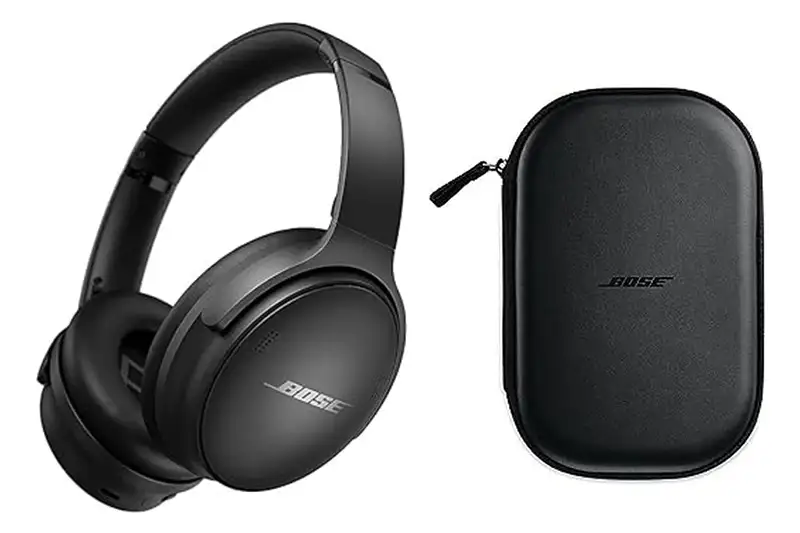 Bose QuietComfort 45 Noise-Canceling Headphones and carrying case