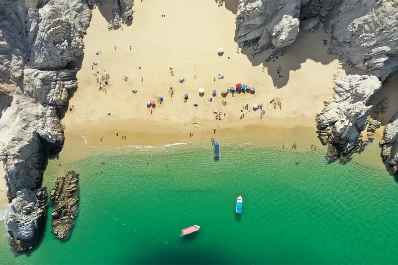 Beach in Cabo San Lucas as seen from above