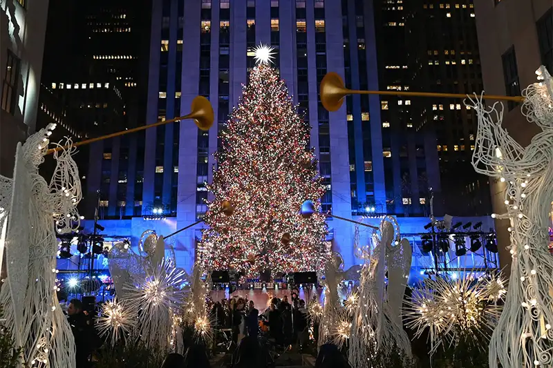 Christmas lights at Rockefeller Plaza
