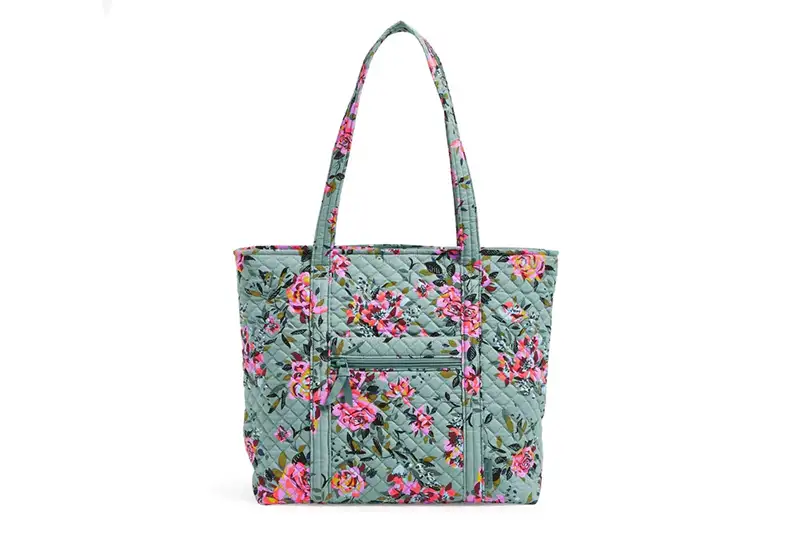 Vera Bradley Vera Tote in a pink and blue floral pattern