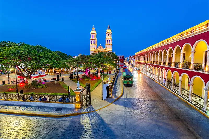 Campeche, Mexico at dusk