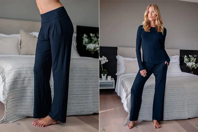 Model wearing the Dagsmejan Nattwell Sleep Tech Pajamas