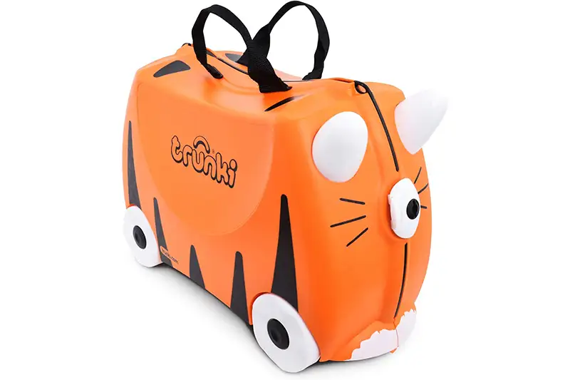 Trunki Kids Ride-On Suitcase shaped like a tiger