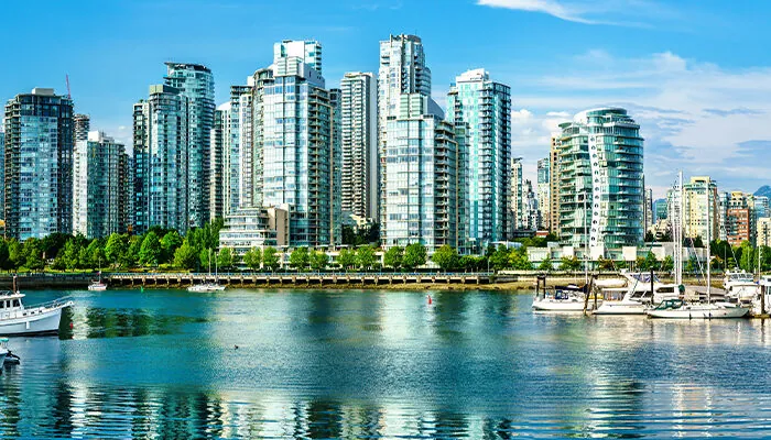 Skyline of Downtown Vancouver at False Creek - British Columbia, Canada